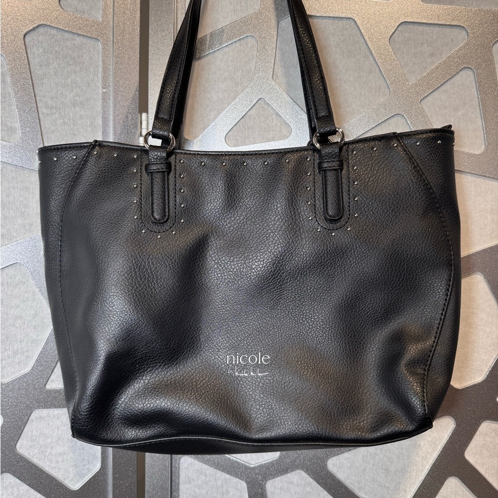 Nicole Black Studded Tote Bag